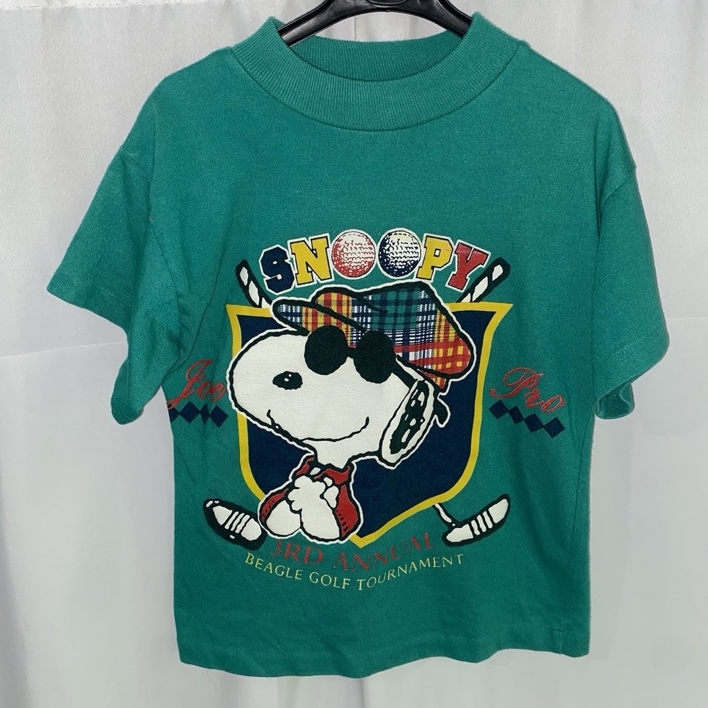Vintage Joe Cool Pro Golf Snoopy T-shirt Made In‎ USA Kids 5 Small